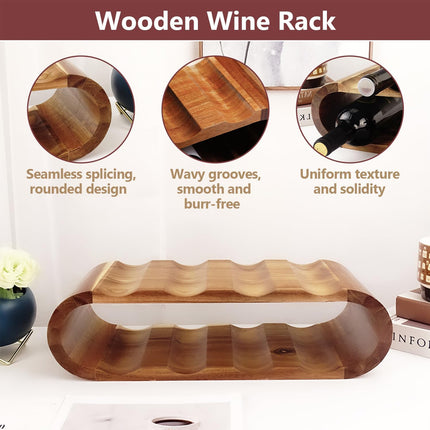 Wooden Wine Display Stand Double Layer Red Wine Holder Rack Table Bar Kitchen