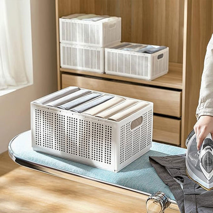 Wardrobe Storage Basket Set Multi-Size Compartment Boxes for Clothes Storage