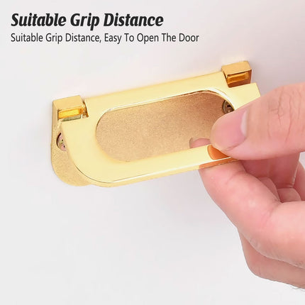 Flat Handle Ring Drawer Cabinet Pull Gold Furniture Door Handle Modern Style