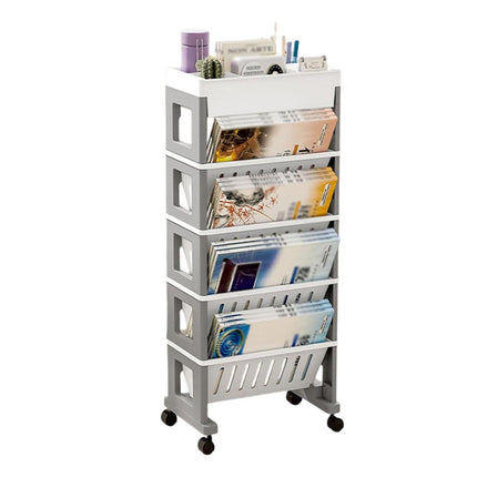 Trolley Deskside Book Storage Bookshelf Removable Floor Shelf for Home Office