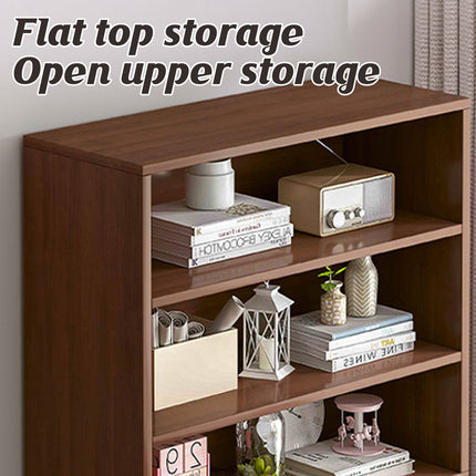 Floor-Standing Bookshelf 4 Tier Sturdy Board Space Saving for Home Office Use