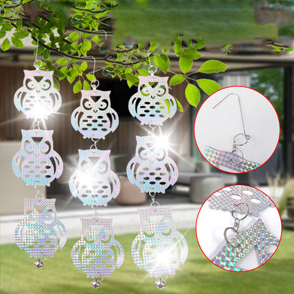 5Pcs Hanging Reflective Bird Scare Disc With Bell For Garden Farm Pest Control