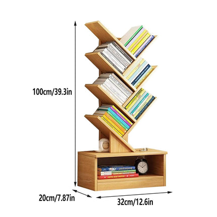 8 Shelf Tree Display Bookshelf Book Storage Rack Modern Bookcase for Home Office