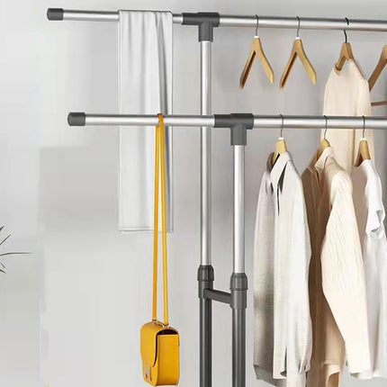 Clothes Drying Rack Adjustable Height Telescopic Stable Base Space-Saving