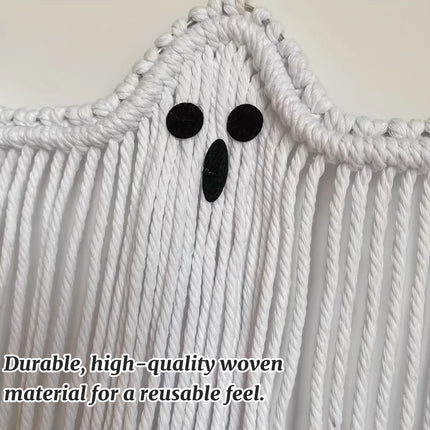 Halloween Ghost Hanging Decoration Handwoven Cotton for Home Party Yard Porch