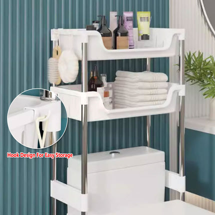 Toilet Storage Rack Over Toilet Shelf Floor Stand Bathroom Organiser Small Space