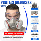 8PCS 6200 Protective Face Mask Respirator with 2 Filters for Painting Sanding