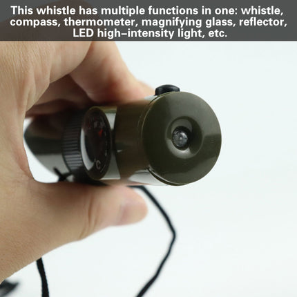 2PCS Outdoor 7 in 1 Multifunctional Emergency Whistle for Camping Hiking Use