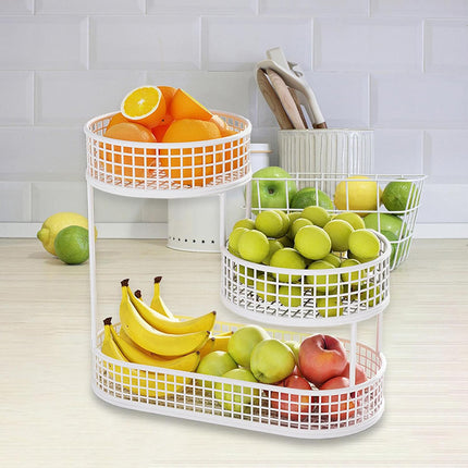 Fruit Basket 3 Tier Aesthetic Metal Stand for Kitchen Counter Dining Room Use