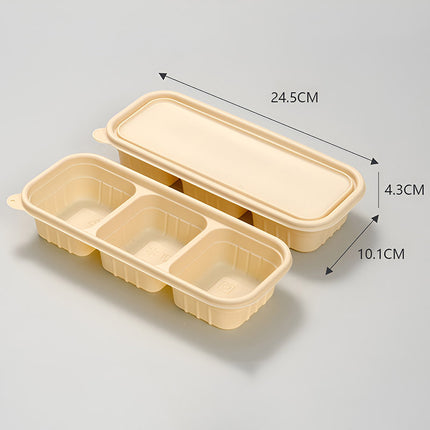 50pcs Cornstarch Meal Prep Containers With Lids Multi Compartment Takeaway