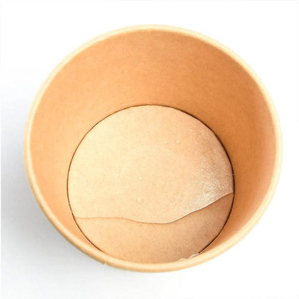 100PCS Kraft Paper Soup Bowl with Lid Round Fast Food Box Disposable Containers