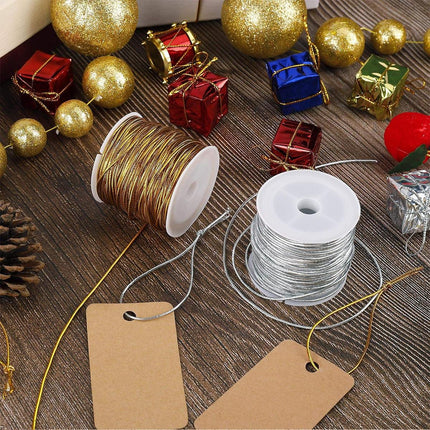 Elastic Rope Cord 10pcs Gold Silver Stretch String for DIY Craft Gift Wrapping