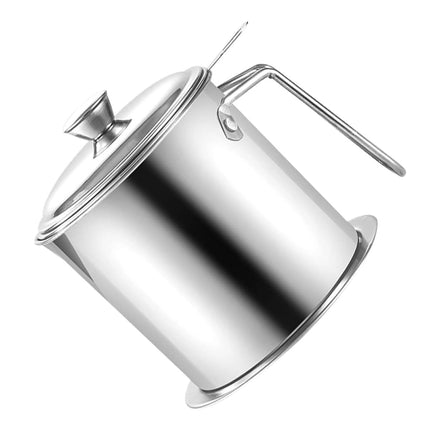 2L Large Capacity Stainless Steel Oil Filter Pot Leakproof Easy to Clean Durable