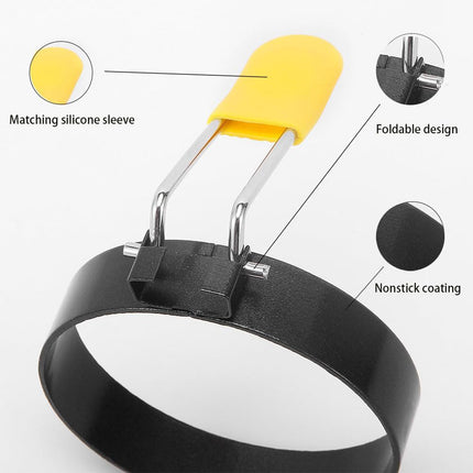 Egg Ring Moulds 2pcs Round Omelette Cooking Rings Non Stick for Frying Pan Use