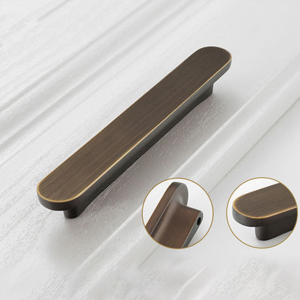 Simple Door Handle Cabinet Pull Knob Wardrobe Handle 4 Size Brass Kitchen