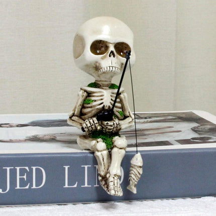Skeleton Fishing Ornament Decorative Flower Pot Decoration for Home or Garden