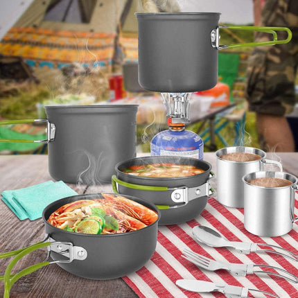 Portable Outdoor Camping Cookware Set for Hiking Picnics Travel Cooking Tools