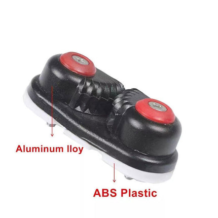 Rope Clamp Set 2PCS Aluminum Alloy Black Clip Plate Sailboat Kayak Canoe Outdoor