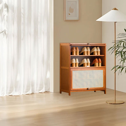 Multi Layer Vertical Entryway Integrated Shoe Cabinet Space Saving Dustproof