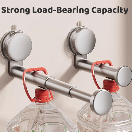 2 Pcs Telescopic Clothes Hangers With Suction Cups For Smooth Walls