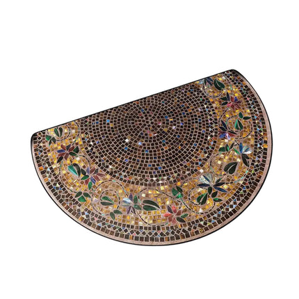 Semicircular Retro Stone Pattern Door Mat Dustproof Anti slip Entrance Carpet