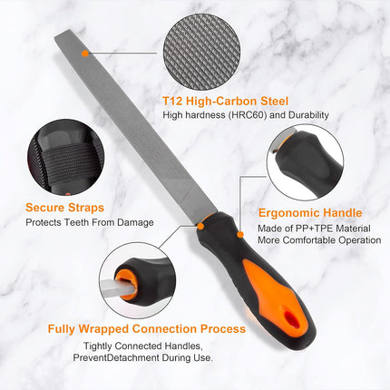 17 PCS Metal File Set Steel Grinding Tool Kit Iron Hand File Round Triangle