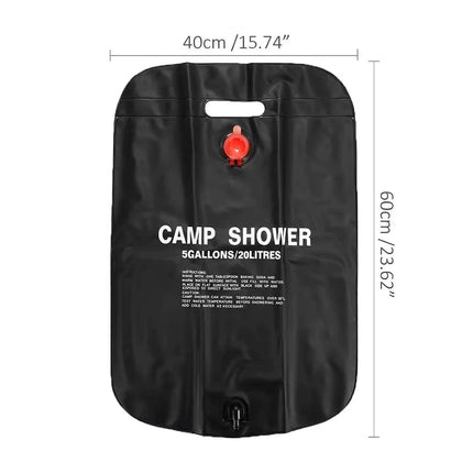 20L Portable Camping Shower Bag Solar Heating Water Bag for Hiking Traveling