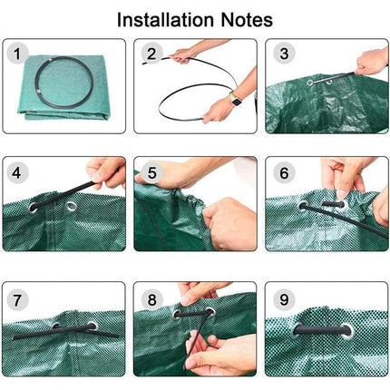 3pcs Garden Garbage Bag with Flip Lid Outdoor Rubbish Collection Waste Storage