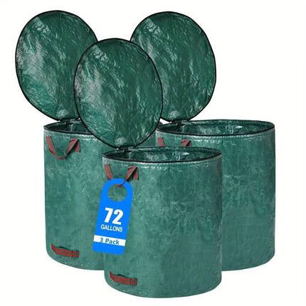 3pcs Garden Garbage Bag with Flip Lid Outdoor Rubbish Collection Waste Storage