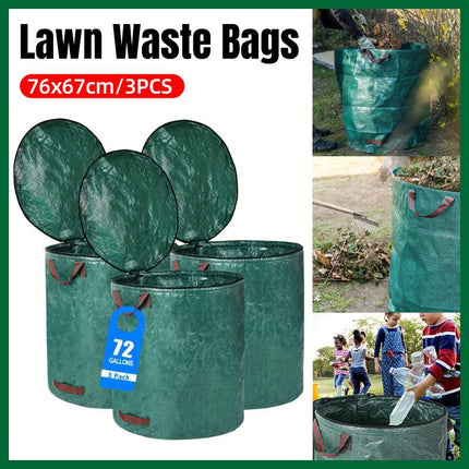 3pcs Garden Garbage Bag with Flip Lid Outdoor Rubbish Collection Waste Storage