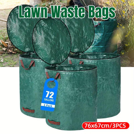 3pcs Garden Garbage Bag with Flip Lid Outdoor Rubbish Collection Waste Storage