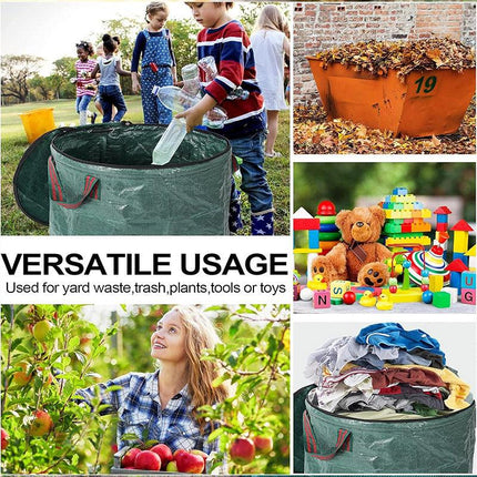 3pcs Garden Garbage Bag with Flip Lid Outdoor Rubbish Collection Waste Storage