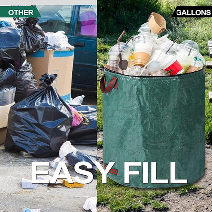 3pcs Garden Garbage Bag with Flip Lid Outdoor Rubbish Collection Waste Storage