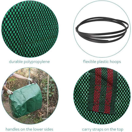 3pcs Garden Garbage Bag with Flip Lid Outdoor Rubbish Collection Waste Storage