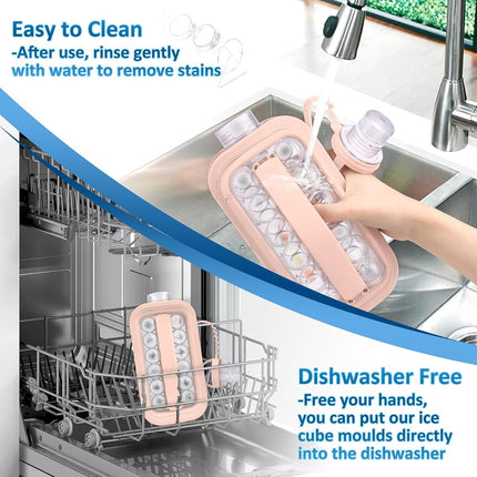 Foldable Ice Cube Tray Mold Easy Release Reusable Travel Kitchen Freezer Tool