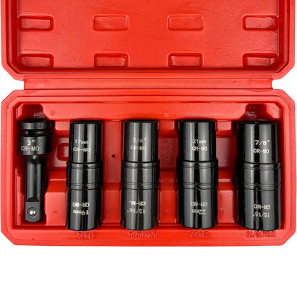 5PCS Double Head Tire Changer Socket Set 1/2 Drive for Garage Workshop Repair