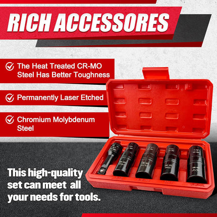 5PCS Double Head Tire Changer Socket Set 1/2 Drive for Garage Workshop Repair