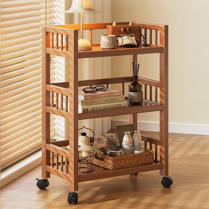 3 Tier Bamboo Storage Rack 50x30x82cm Sturdy for Kitchen Bathroom Organizer Use