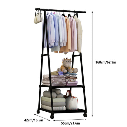 Floor Standing Thickened Triangle Coat Rack Clothes Drying Stable Space Saving