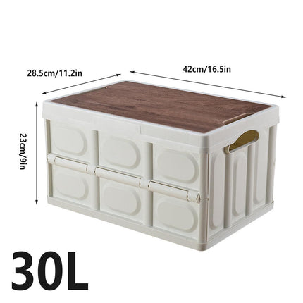 Folding Camping Storage Box Outdoor Stackable Container with Lid Home Organizer