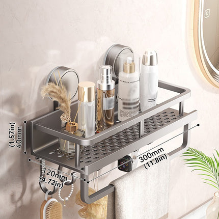 Suction Cup Rack Space Aluminum For Bathroom Washstand Toilet Hole Free Storage