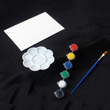 Mini Painting Easel Set DIY Art Kit with Small Canvas Frame Brush and Drawing Board