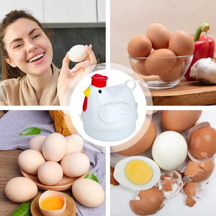 Quick Breakfast Microwave Egg Steamer - 4 Egg Boiler for Home Kitchen