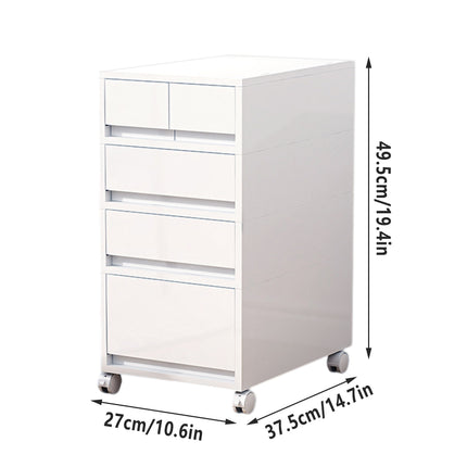 Rolling Casters Mobile Storage Cabinet with Drawers for Home Office Garage Use