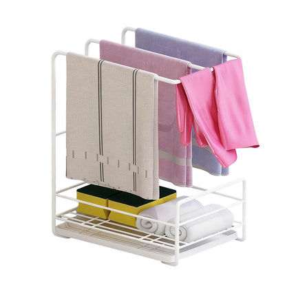 3PCS Kitchen Countertop Drain Rack Space Saving Organiser with Drainage Plate