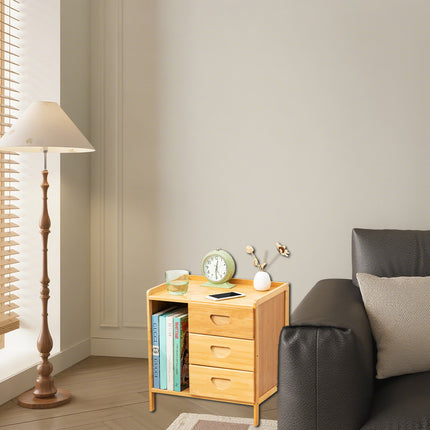 Drawer Bedroom Nightstand With Drawer Large Storage Stable Structure SpaceSaving