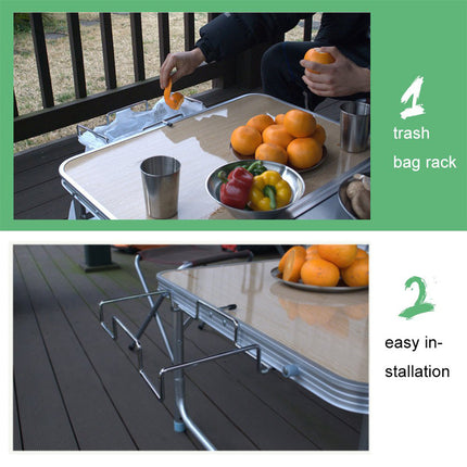 Portable Foldable Stainless Steel Trash Rack for Outdoor Camping Picnic Use