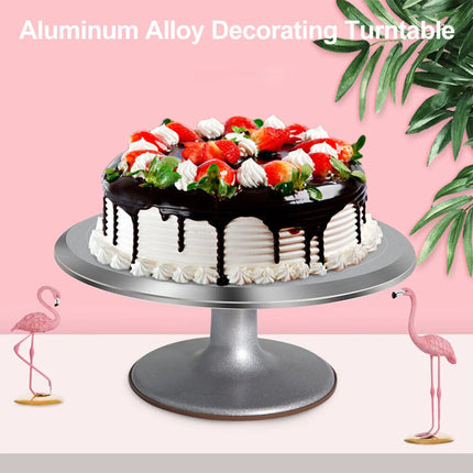 Cake Turntable Aluminum Alloy Revolving Stand for Cake Decorating Baking Use