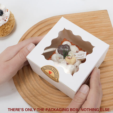 50PCS Cake Packaging Boxes Transparent Window Design 10.2x10.2x6.7cm Durable
