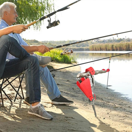 Automatic Fishing Rod Holder Spring Cast Starter Floor Mount Rod Stand Support